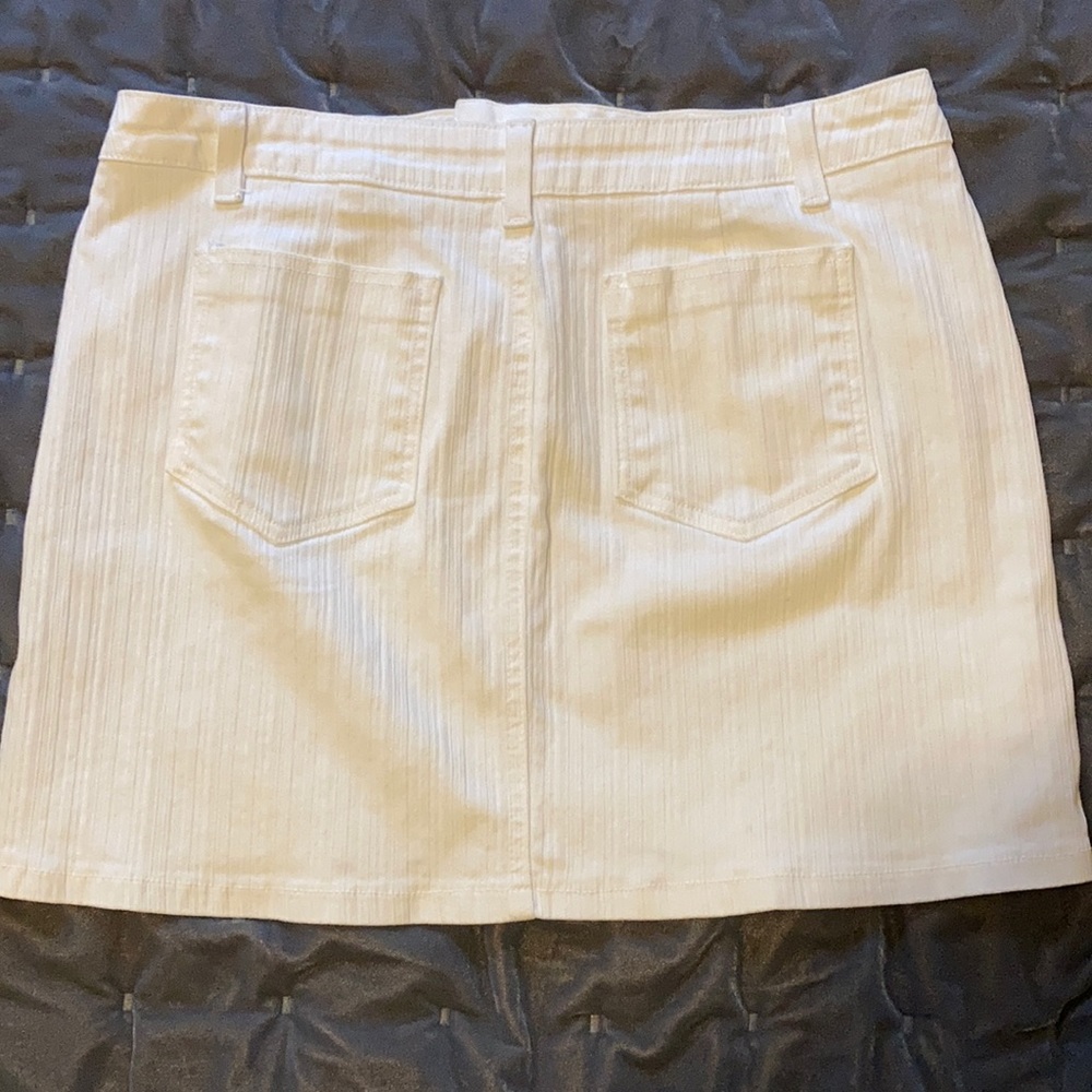 Laundry white stretch denim mini skirt 10 - Picture 4 of 5